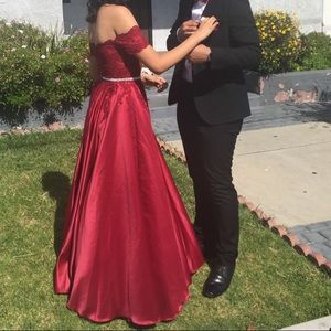 2018 Burgundy/ Red Long Prom Dress